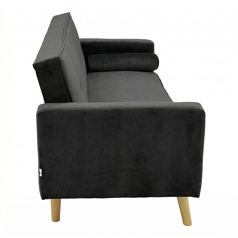 Sofa-bed Success pakoworld 3-seater velvet in anthracite shade 190x80x84cm