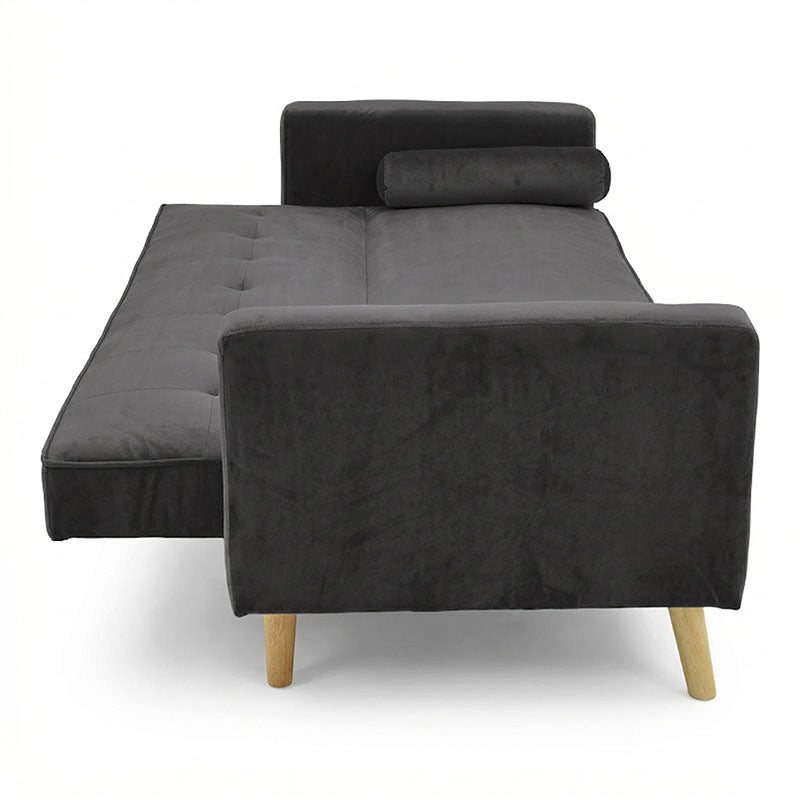 Sofa-bed Success pakoworld 3-seater velvet in anthracite shade 190x80x84cm