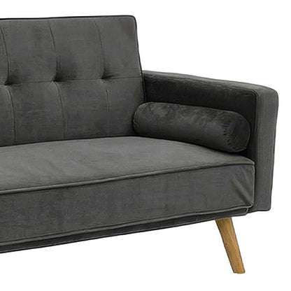 Sofa-bed Success pakoworld 3-seater velvet in anthracite shade 190x80x84cm