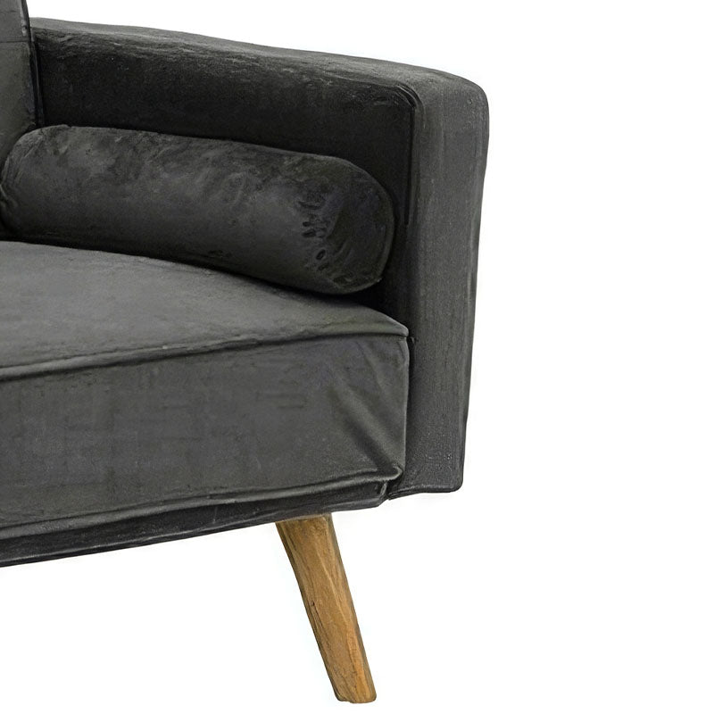 Sofa-bed Success pakoworld 3-seater velvet in anthracite shade 190x80x84cm