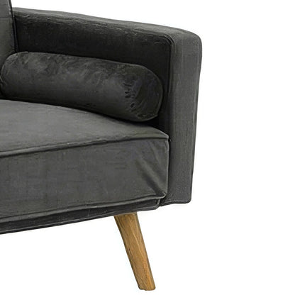 Sofa-bed Success pakoworld 3-seater velvet in anthracite shade 190x80x84cm