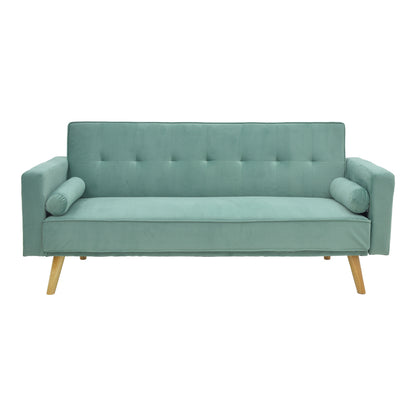 Sofa-bed Success pakoworld 3-seater velvet fabric in mint shade 190x80x84cm