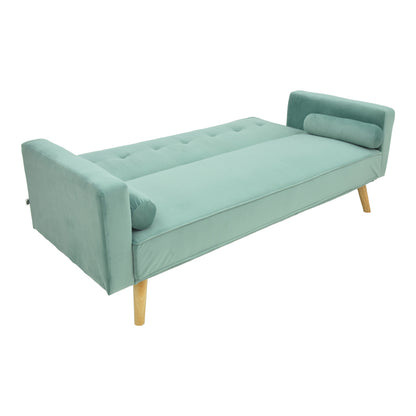 Sofa-bed Success pakoworld 3-seater velvet fabric in mint shade 190x80x84cm
