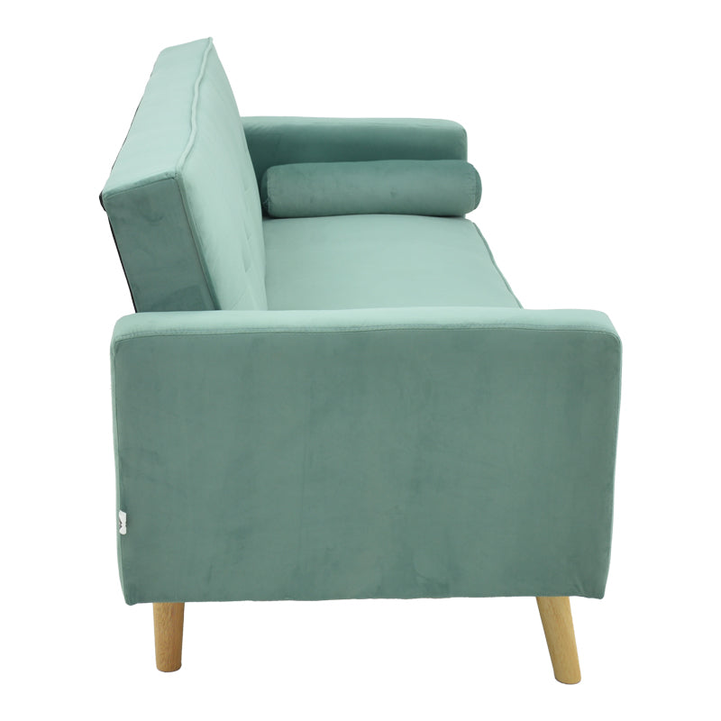 Sofa-bed Success pakoworld 3-seater velvet fabric in mint shade 190x80x84cm