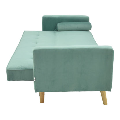 Sofa-bed Success pakoworld 3-seater velvet fabric in mint shade 190x80x84cm