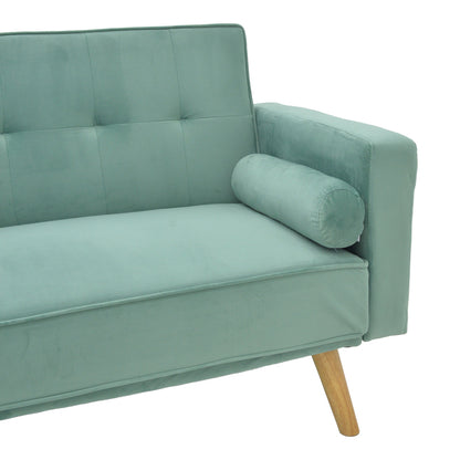 Sofa-bed Success pakoworld 3-seater velvet fabric in mint shade 190x80x84cm