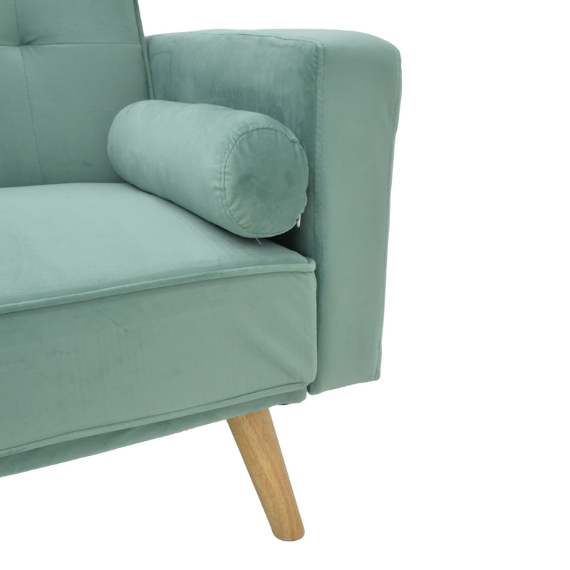 Sofa-bed Success pakoworld 3-seater velvet fabric in mint shade 190x80x84cm