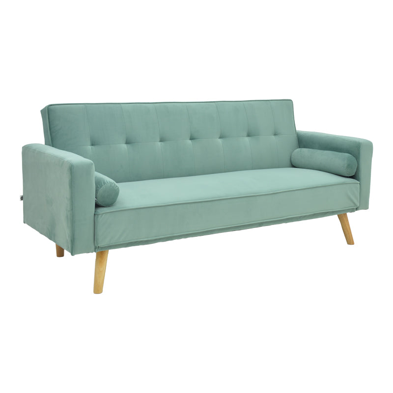 Sofa-bed Success pakoworld 3-seater velvet fabric in mint shade 190x80x84cm