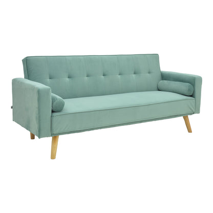 Sofa-bed Success pakoworld 3-seater velvet fabric in mint shade 190x80x84cm