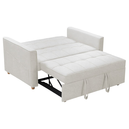 2 seater sofa-bed Commit fabric in beige-grey color 142x93x90 cm