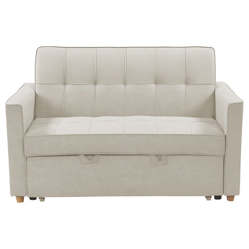 2 seater sofa-bed Commit pakoworld fabric in beige-grey color 142x93x90 cm