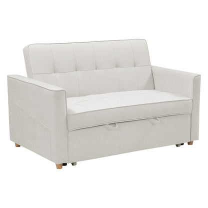 2 seater sofa-bed Commit fabric in beige-grey color 142x93x90 cm