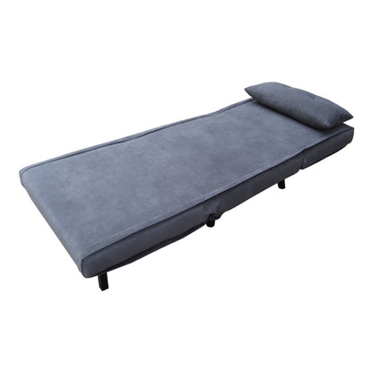 Armchair-bed Josuane I pakoworld anthracite velvet and wooden leg in black shade 78x80x81cm