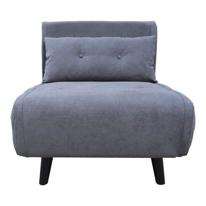Armchair-bed Josuane I pakoworld anthracite velvet and wooden leg in black shade 78x80x81cm