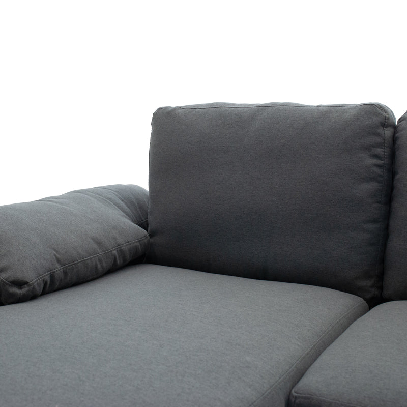 Corner sofa Cohen with right corner fabric dark grey fabric-black metal leg 240x159x83cm