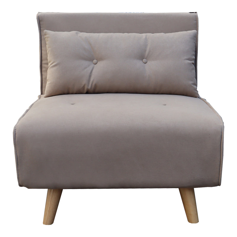 Josuane I armachair-bed pakoworld beige fabric and natural wood leg 77x80x81cm