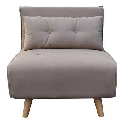 Josuane I armachair-bed pakoworld beige fabric and natural wood leg 77x80x81cm