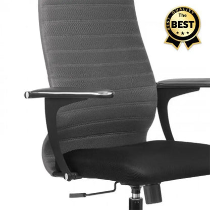 Офис стол сиво-черен плат 66,5x70x123 /133 см