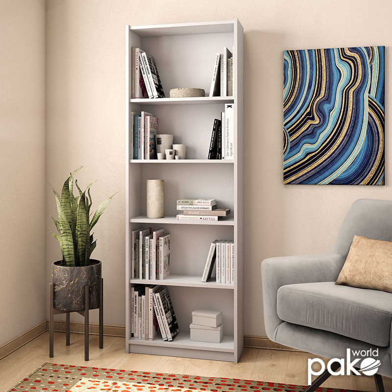 Bookcase Max pakoworld white 58x23x170 cm