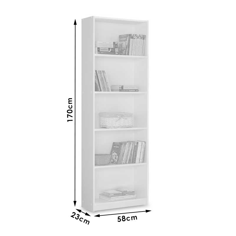 Bookcase Max pakoworld white 58x23x170 cm