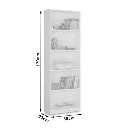 Bookcase Max pakoworld white 58x23x170 cm