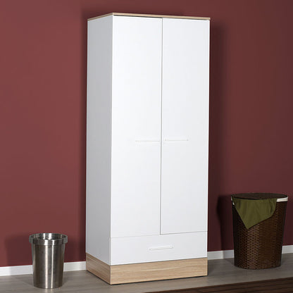 Wardrobe Prue pakoworld with 2 doors in white-sonoma colour 80x52x198cm