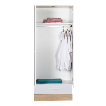 Wardrobe Prue pakoworld with 2 doors in white-sonoma colour 80x52x198cm