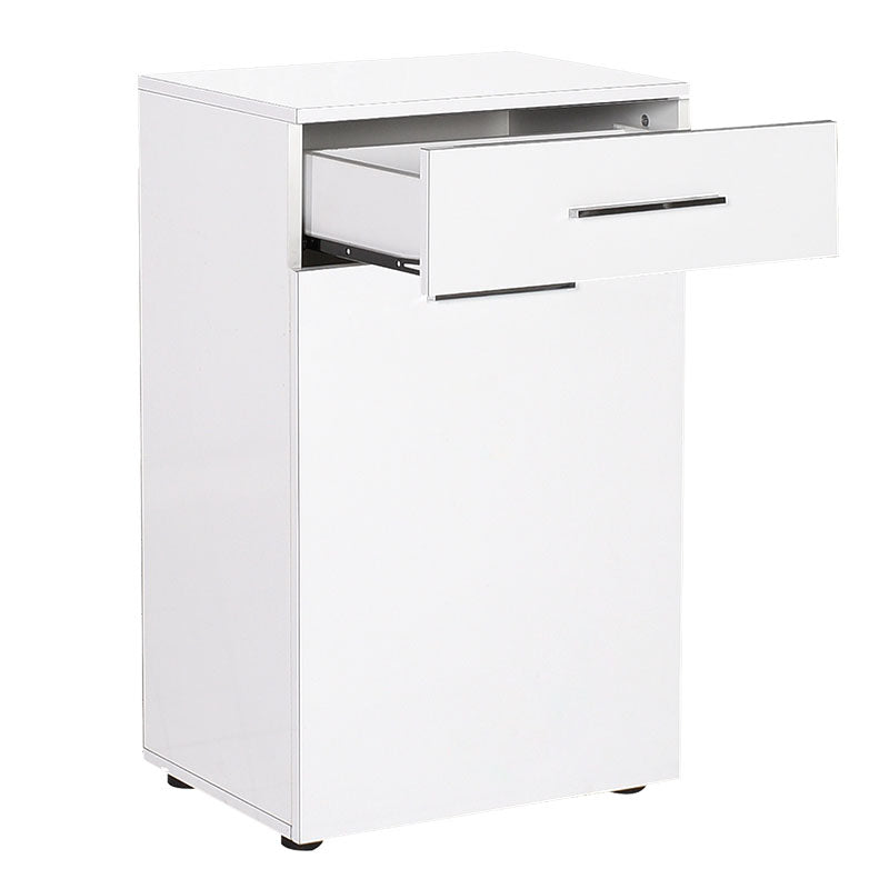 Bathroom cabinet Chad pakoworld with laundry basket in white gloss color 52x38x83cm