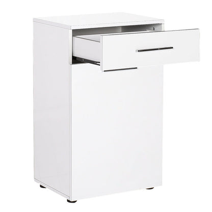 Bathroom cabinet Chad pakoworld with laundry basket in white gloss color 52x38x83cm