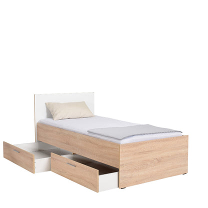 Bed Maeve pakoworld with storage space in white sonoma 90x190cm