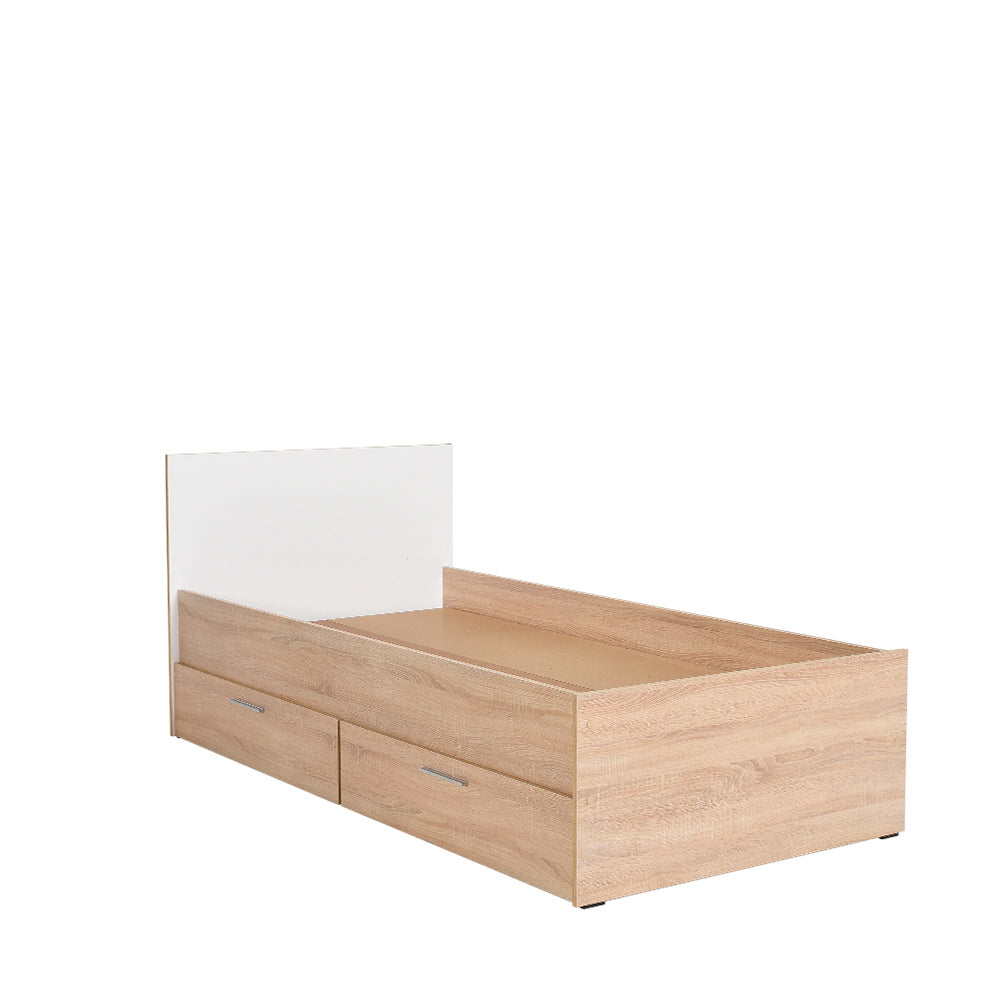 Bed Maeve pakoworld with storage space in white sonoma 90x190cm