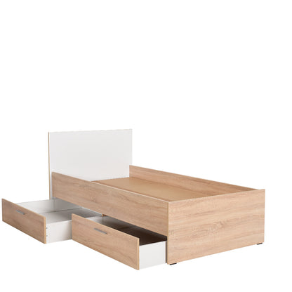 Bed Maeve pakoworld with storage space in white sonoma 90x190cm