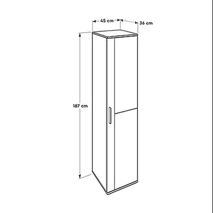 Entrance furniture-shoe cabinet Porto pakoworld with mirror 20 pairs sonoma 45x36x187cm