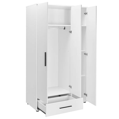 Wardrobe Dynamic pakoworld with 3 doors in white colour 103x52x187cm