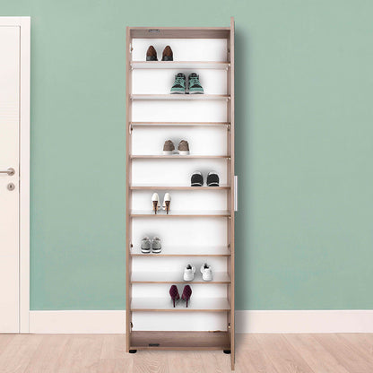 Entrance furniture-shoe cabinet Porto pakoworld with mirror 25 pairs natural 60x36x187cm