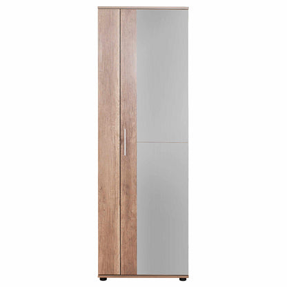 Entrance furniture-shoe cabinet Porto pakoworld with mirror 25 pairs natural 60x36x187cm