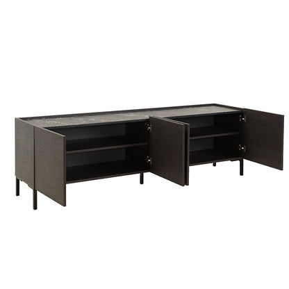 Calliope pakoworld TV cabinet in wenge-black marble color 180x44x57cm