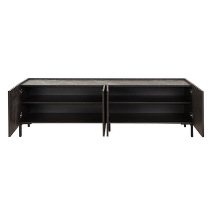 Calliope pakoworld TV cabinet in wenge-black marble color 180x44x57cm