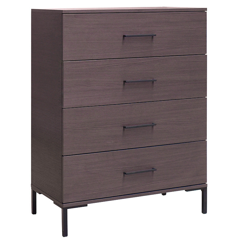 Chest f 4 drawers Calliope pakoworld in wenge-black colour 80x44x108cm