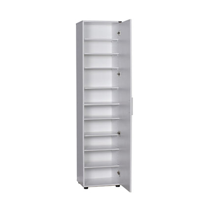 Entrance furniture-shoe cabinet Kanav pakoworld with mirror 20 pairs white 45x36x187cm