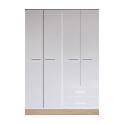 Harmony pakoworld four-door wardrobe in oak-white shade 137x52x198cm