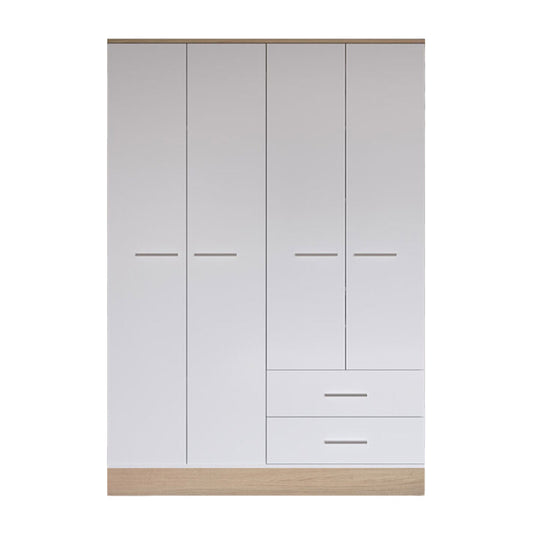 Harmony four-door wardrobe in oak-white shade 137x52x198cm