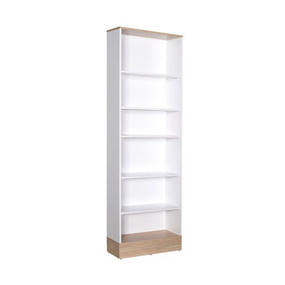Bookcase Bator pakoworld in white-oak color 60x26x197cm