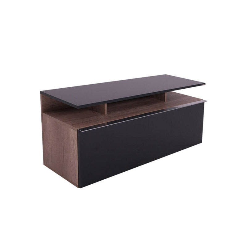 Temano TV cabinet in black gloss-walnut shade 117x40x48cm