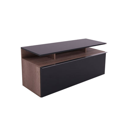 Temano TV cabinet in black gloss-walnut shade 117x40x48cm