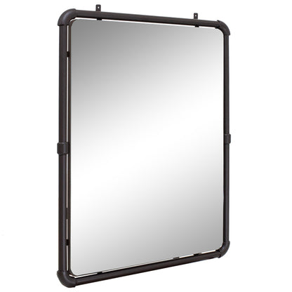 Tube Mirror with brown metal frame 66x3x88cm