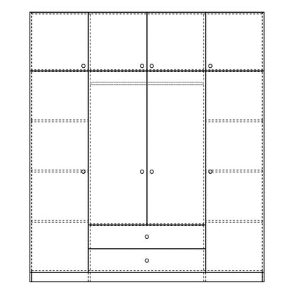 4 Door wardrobe Royal pakoworld with loff sonoma 200x58x230