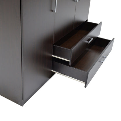 3 Door wardrobe Royal pakoworld with loft wenge 150x58x230