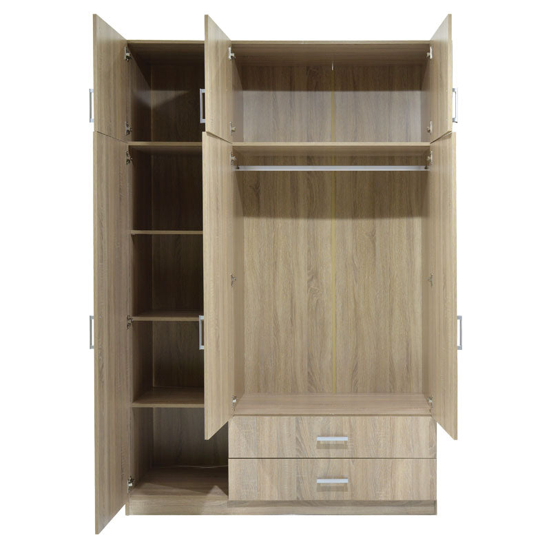 3 Door wardrobe Royal pakoworld with loft sonoma 150x58x230