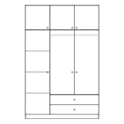 3 Door wardrobe Royal pakoworld with loft sonoma 150x58x230